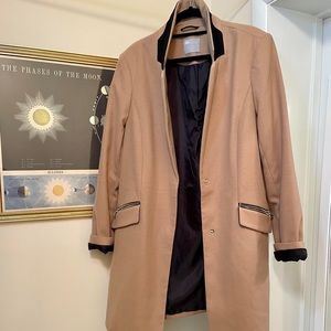 ASOS Tall Slim Boyfriend Coat w/ Zip Pocket -Camel